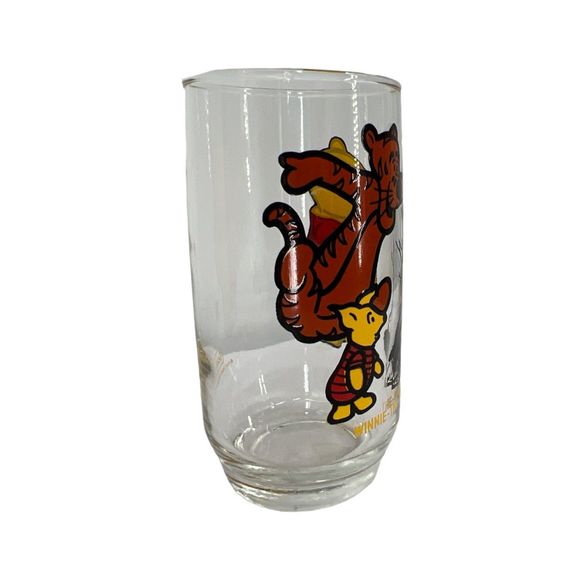 Sears Disney Glass 1970s Winnie the Pooh and Friends Tigger Eyeore dinking cup - Picture 4 of 8